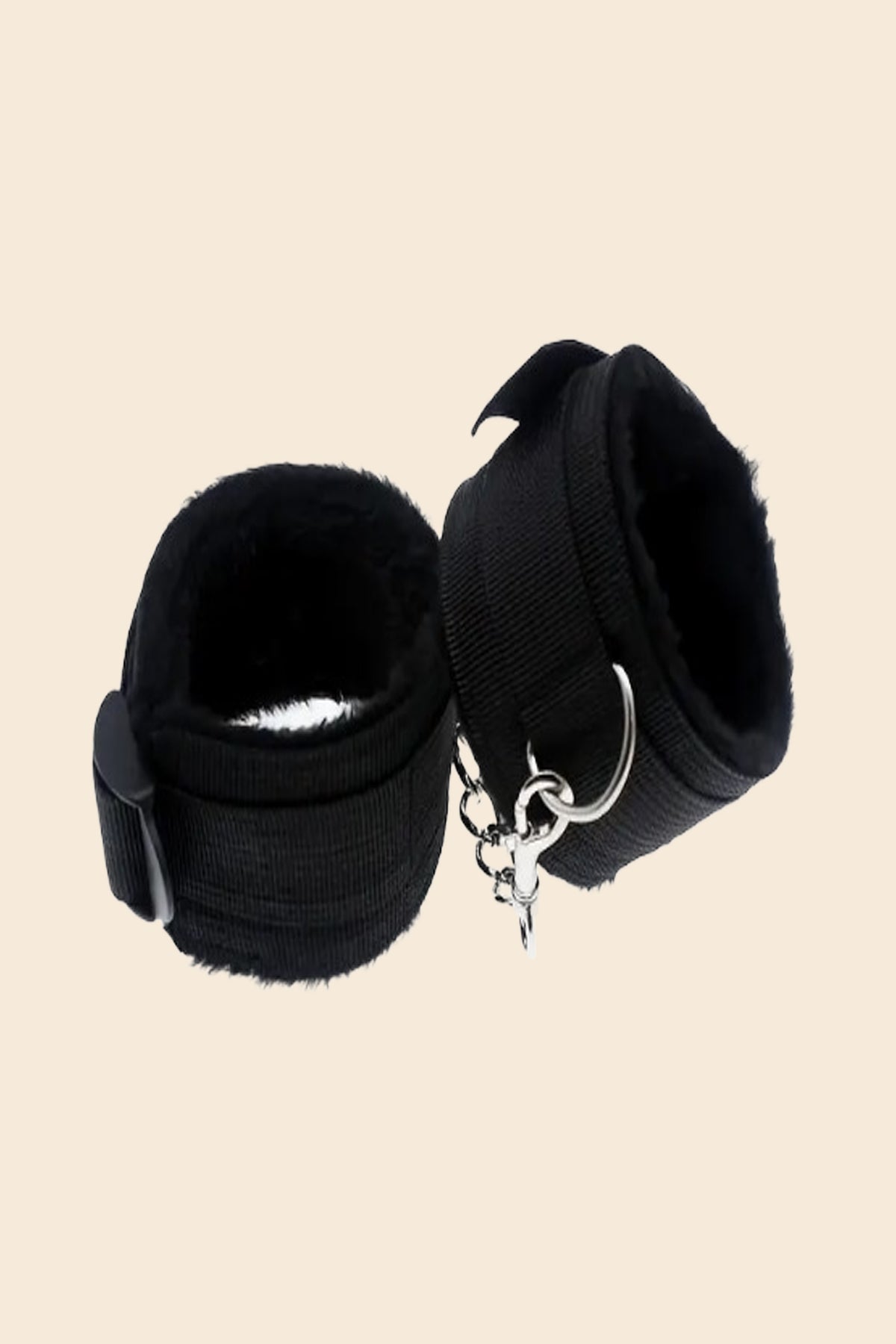 Esposas BDSM acolchadas con cadena metálica, color negro - Lunatik
