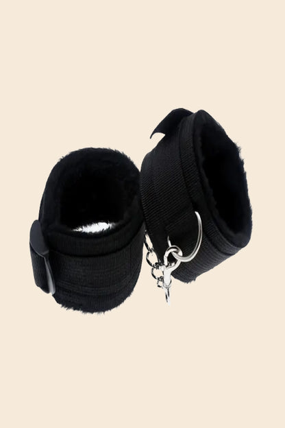 Esposas BDSM acolchadas con cadena metálica, color negro - Lunatik