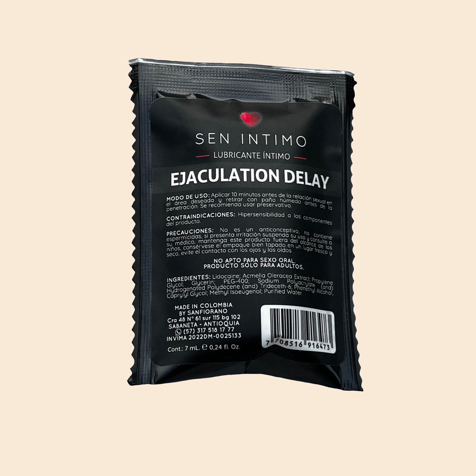 Lubricante íntimo retardante Sen Íntimo Ejaculation Delay (sachet) - Lunatik